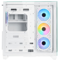 CASE ITEK TOWER "DARK CAVE PANO" GAMING  2*USB3,USB-C, 4*12cm fan ARGB, Temp Glass Top,  Side & Front Panel, WHITE -  ITGCADCPAW
