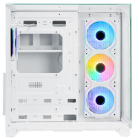 CASE ITEK TOWER "DARK CAVE PANO" GAMING  2*USB3,USB-C, 4*12cm fan ARGB, Temp Glass Top,  Side & Front Panel, WHITE -  ITGCADCPAW