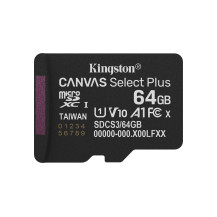 SD-MICRO KINGSTON  64GB Canvas Select Plus Classe 10, UHS-I, U1/U3, video 10/30, A1, READ 100MB/s + ADATTATORE  - SDCS3/64GB SDC
