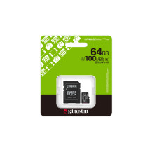SD-MICRO KINGSTON  64GB Canvas Select Plus Classe 10, UHS-I, U1/U3, video 10/30, A1, READ 100MB/s + ADATTATORE  - SDCS3/64GB SDC