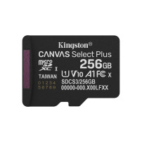 SD-MICRO KINGSTON  256GB Canvas Select Plus Classe 10, UHS-I, U1/U3, video 10/30, A1, READ 150MB/s + ADATTATORE  - SDCS3/256GB S