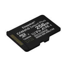 SD-MICRO KINGSTON  256GB Canvas Select Plus Classe 10, UHS-I, U1/U3, video 10/30, A1, READ 150MB/s + ADATTATORE  - SDCS3/256GB S