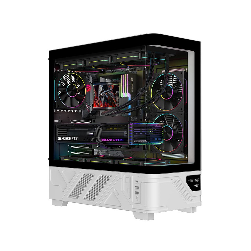 CASE ITEK M.TOWER "NETRON CURVED" - Gaming  Tower, ATX, 3x12cm ARGB fan,  2xUSB3, Type-C, Darker Temp Glass Side, -  ITGCANTC01 