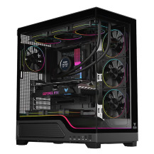 CASE ITEK M.TOWER SHOWBUI WAVE 82B -  Gaming Tower, ATX, 4x12cm  ARGB fan, 2xUSB3, Type-C, Darker Temp Glass Side  - ITGCASBW82B