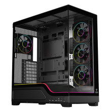 CASE ITEK M.TOWER SHOWBUI WAVE 82B -  Gaming Tower, ATX, 4x12cm  ARGB fan, 2xUSB3, Type-C, Darker Temp Glass Side  - ITGCASBW82B