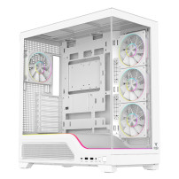 CASE ITEK M.TOWER SHOWBUI WAVE 82W -  Gaming Tower, ATX, 4x12cm  ARGB fan, 2xUSB3, Type-C, Temp Glass Side WHITE  - ITGCASBW82W 