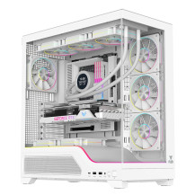 CASE ITEK M.TOWER SHOWBUI WAVE 82W -  Gaming Tower, ATX, 4x12cm  ARGB fan, 2xUSB3, Type-C, Temp Glass Side WHITE  - ITGCASBW82W 