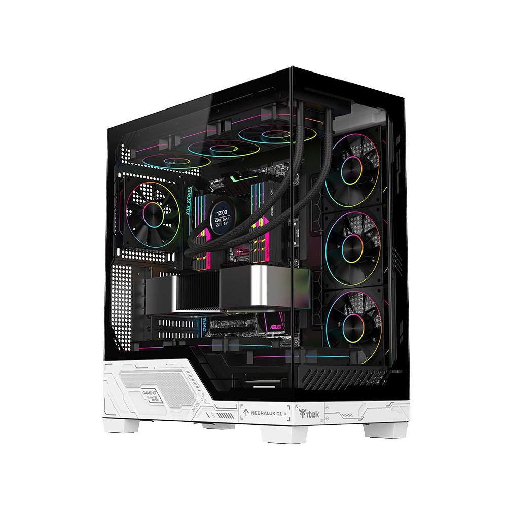 CASE ITEK M.TOWER "NEBRALUX 01 - Gaming  Tower, ATX, 4x12cm ARGB fan,  2xUSB3, Type-C, Darker Temp Glass Side - ITGCANL01 ITGCAN