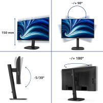 MONITOR PHILIPS LED 23.8"Wide 24B2N3200J/00 IPS 1920x1080 120HZ 4ms 300cd/mq 1.500:1 2x2W MM Reg.H PIVOT VGA HDMI DP USB 24B2N32