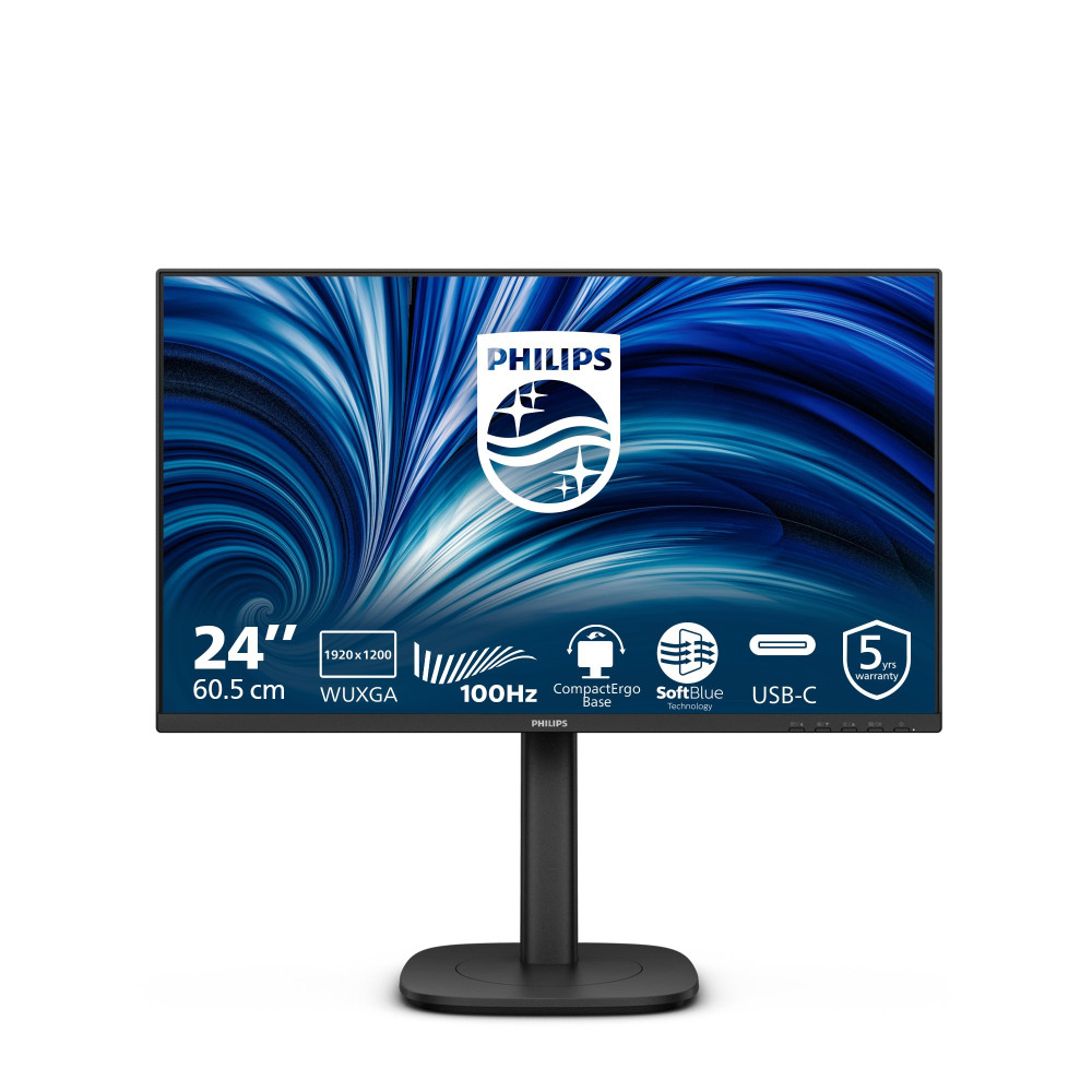 MONITOR PHILIPS LED 24"16:10 24B2N3200D IPS 1920x1200 100HZ 4ms 300cd/m² 1500:1 2x2W MM Reg.H PIVOT VGA HDMI DP USB-C(solo dati)