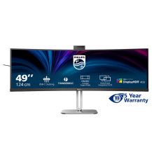 MONITOR PHILIPS 48,8" 32:9 CURVED 49B2U6903CH/00 VA 5120x1440 4ms 500cd/m² 2x5W MM WEBCAM Reg.H 2HDMI DP RJ45 USB-C docking 49B2
