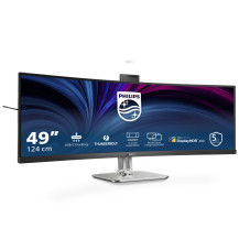 MONITOR PHILIPS 48,8" 32:9 CURVED 49B2U6903CH/00 VA 5120x1440 4ms 500cd/m² 2x5W MM WEBCAM Reg.H 2HDMI DP RJ45 USB-C docking 49B2