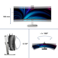 MONITOR PHILIPS 48,8" 32:9 CURVED 49B2U6903CH/00 VA 5120x1440 4ms 500cd/m² 2x5W MM WEBCAM Reg.H 2HDMI DP RJ45 USB-C docking 49B2