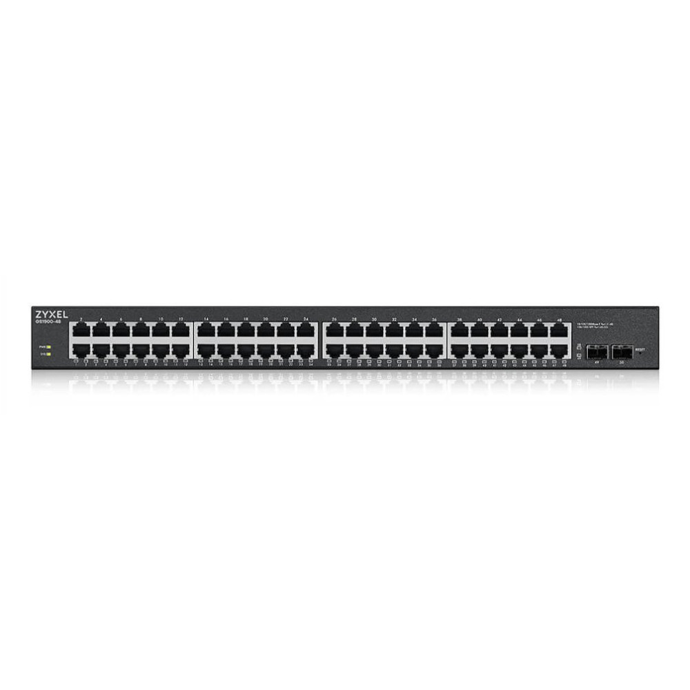 SWITCH ZYXEL GS-1900-48HP 48P LAN GIGABIT 24P PoE+ 2 porte SFP Gigabit, Supporto IPv6, VLAN, WEB MANAGED Rack GS190048HPV2-EU010