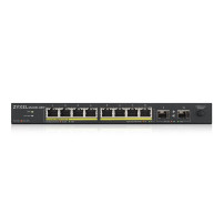 SWITCH ZYXEL GS1100-10HP UNMANAGED 8P Gigabit (fino a 120W) +2P SFP Gigabit design senza ventole Desktop GS1100-10HP-EU0102F ZYX