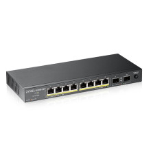 SWITCH ZYXEL GS1100-10HP UNMANAGED 8P Gigabit (fino a 120W) +2P SFP Gigabit design senza ventole Desktop GS1100-10HP-EU0102F ZYX