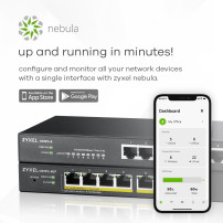 SWITCH ZYXEL NebulaFlex Switch Web Managed 8p Gigabit POE (max 60w) - Sup IPv6, VLAN - Design senza ventole, GS1915-8EP-EU0101F 