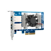 QNAP Dual-port BASET 10GbE network expansion card; low-profile form factor; PCIe Gen3 x4; Aquantia AQC107 - QXG-10G2T QXG-10G2T 