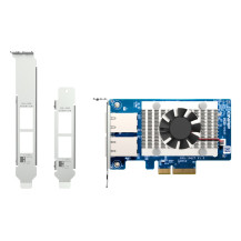 QNAP Dual-port BASET 10GbE network expansion card; low-profile form factor; PCIe Gen3 x4; Aquantia AQC107 - QXG-10G2T QXG-10G2T 