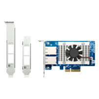 QNAP Dual-port BASET 10GbE network expansion card; low-profile form factor; PCIe Gen3 x4; Aquantia AQC107 - QXG-10G2T QXG-10G2T 