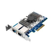 QNAP Dual-port BASET 10GbE network expansion card; low-profile form factor; PCIe Gen3 x4; Aquantia AQC107 - QXG-10G2T QXG-10G2T 