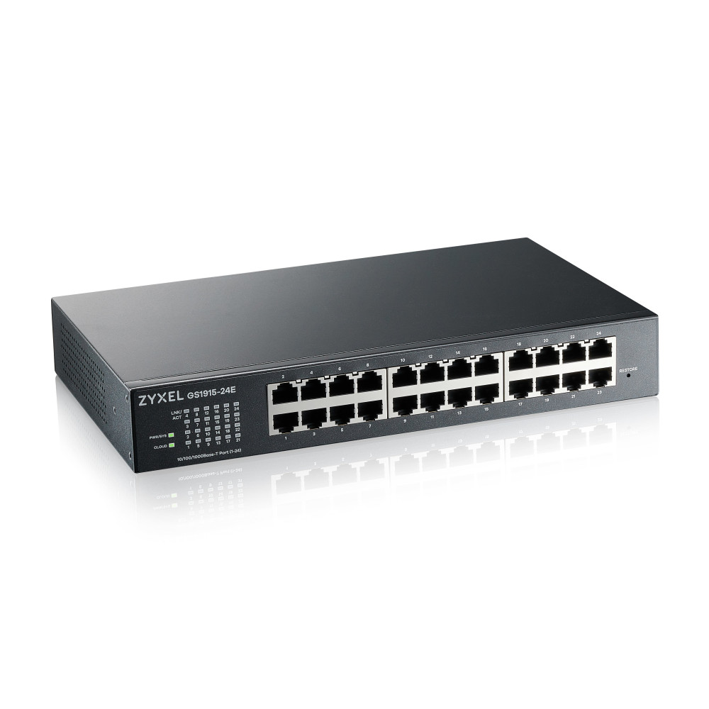 SWITCH ZYXEL NebulaFlex Switch Web Managed 24p Gigabit - Sup IPv6, VLAN - Design senza ventole, GS1915-24E-EU0101F GS1915-24E-EU