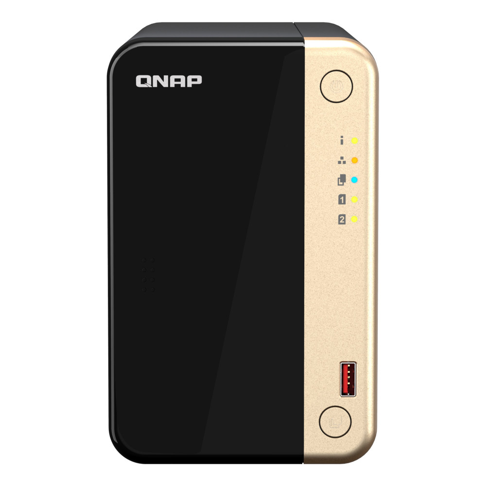 NAS TOWER QNAP TS-264-8G 2x 3,5"/2,5" + 2x SSD M.2 PCIe 2x 2.5GBE 8GB RAM 2x USB3.2 1x HDMI Intel Celeron N5105/N5095 4core TS-2