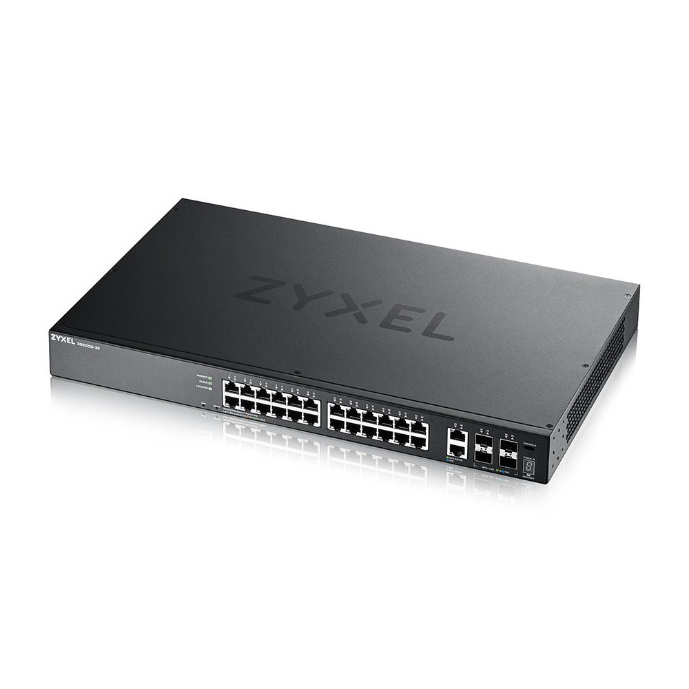 SWITCH ZYXEL XGS2220-30 24P Gigabit +2P 10GB MultiGigabit +4P 10GB SFP+, IPv6, VLAN, Rack Managed Layer 3 Lite Stackable XGS2220
