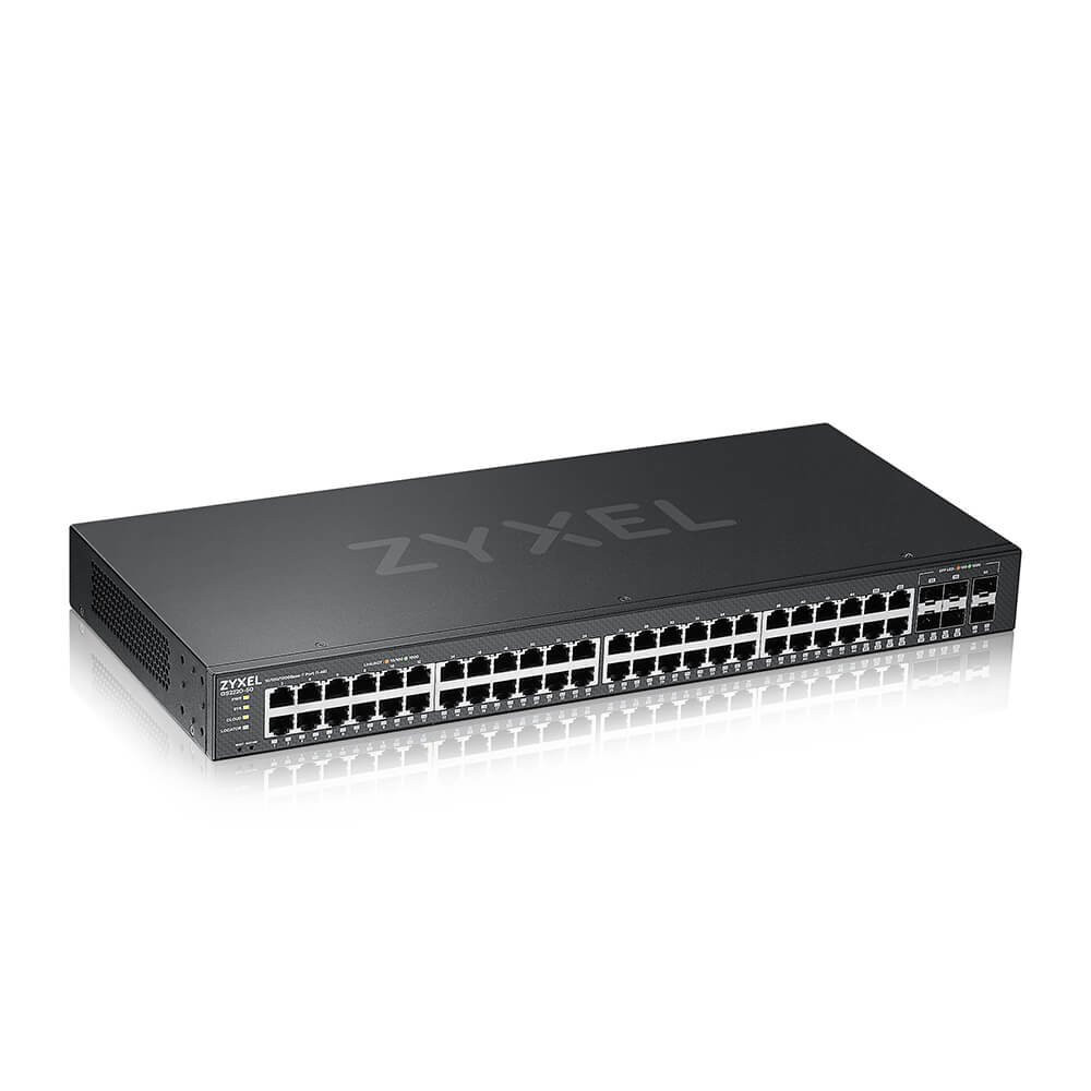 SWITCH ZYXEL GS2220-50 44P Gigabit +4P Dual Personality GBe +2P SFP, IPv6, VLAN, Desktop/Rack Managed Layer 3 Lite GS2220-50-EU0