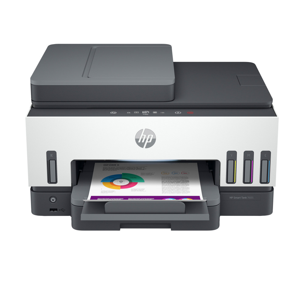 MULTIFUNZIONE HP CONSUMER Smart Tank 7605 A4 15PPM 250FF FAX ADF DUPLEX LAN USB WiFi 28C02A HP