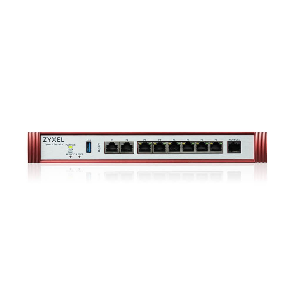FIREWALL ZYXEL USGFlex Security Gateway 200HP VPN:100IPSec/L2TP, 50SSL WAN, 6xLAN + 1x2.5 1x2.5 POE 30W Fanless, fino a 50 utent