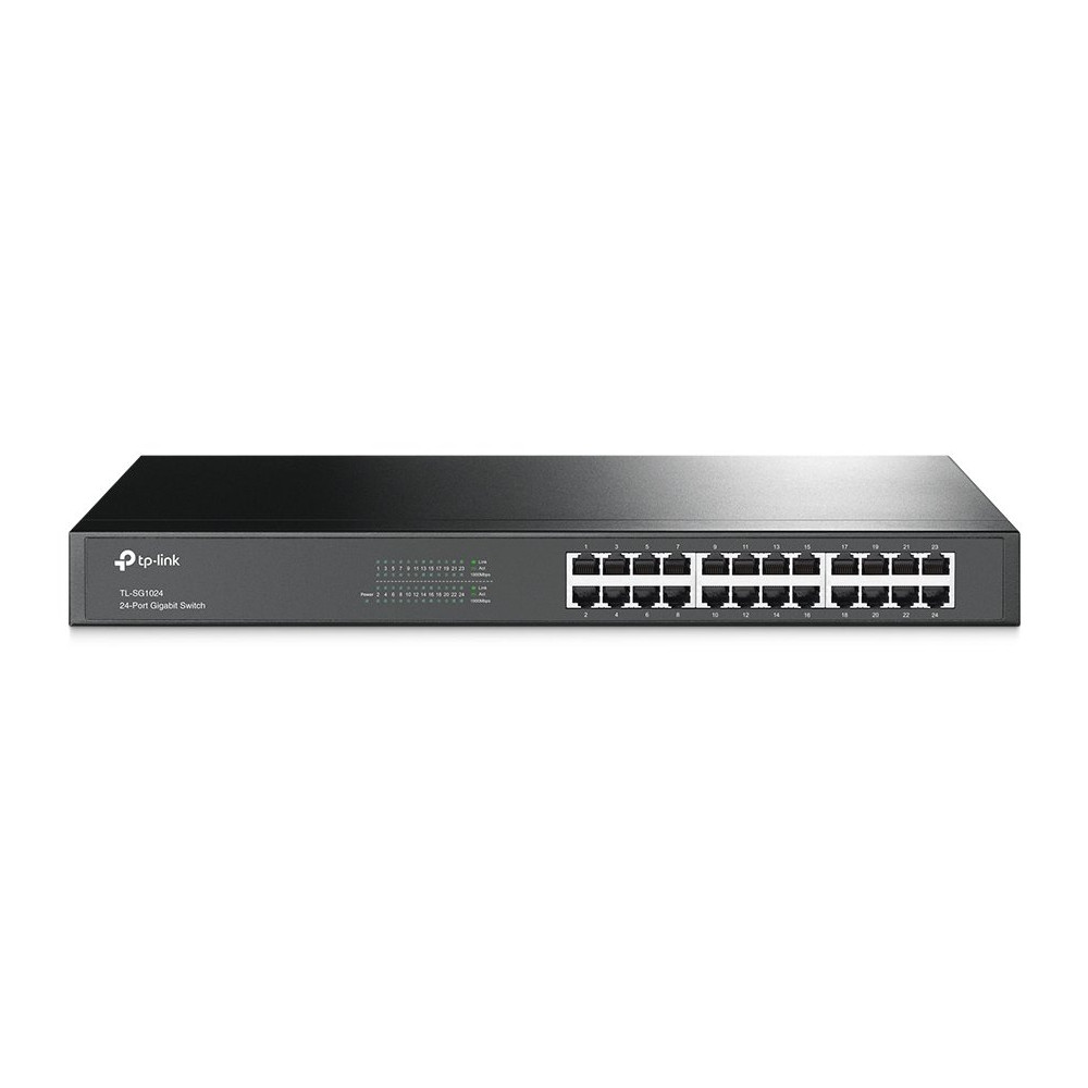 SWITCH TP-LINK TL-SG1024 24P LAN GIGABIT DESKTOP 10/100/1000Mbps RACKMOUNTABLE RJ45 CASE ACCIAIO TL-SG1024 TP-LINK