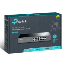 SWITCH TP-LINK TL-SG1016D 16P LAN GIGABIT DESKTOP/RACKMOUNT 10/100/1000Mbps RJ45 CASE ACCIAIO TL-SG1016D TP-LINK