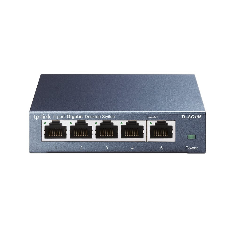 SWITCH TP-LINK TL-SG105 5P LAN METAL GIGABIT DESKTOP 10/100/1000Mbps RJ45 CASE METALLO TL-SG105 TP-LINK