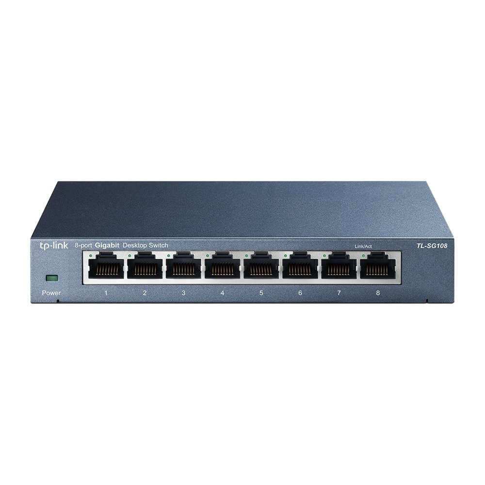 SWITCH TP-LINK TL-SG108 8P LAN METAL GIGABIT DESKTOP 10/100/1000Mbps RJ45 CASE METALLO VERSIONE 3 TL-SG108 TP-LINK