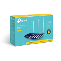 ROUTER TP-LINK AC750 Archer C20 V4 WIRELESS Dual Band 433Mbps a 5GHz + 300Mbps a 2.4GHz, 1 10/100M WAN + 4 10/100M LAN 3 Antenne