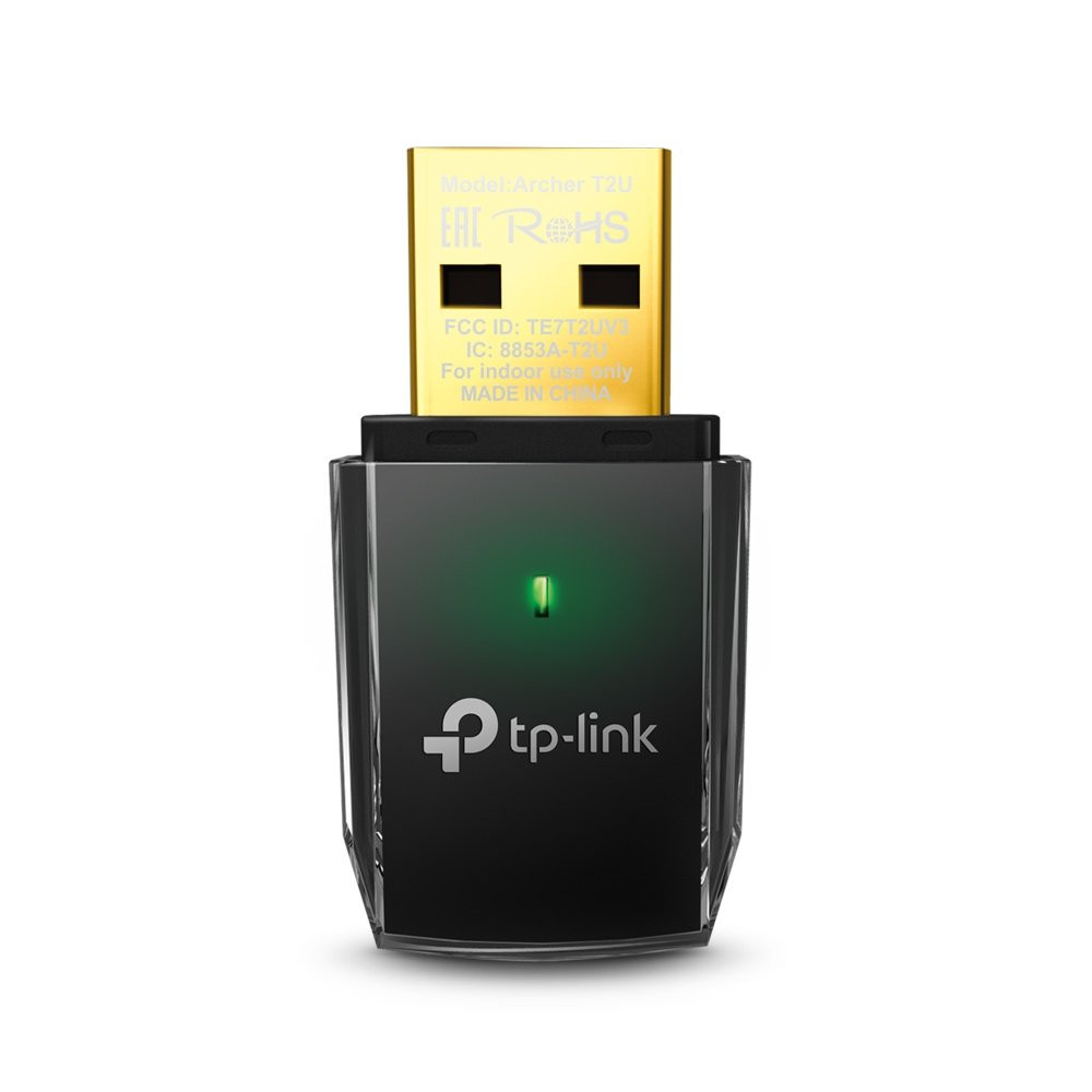 ADATTATORE WIRELESS TP-LINK Archer T2U V3 DUAL BAND USB 2.0 433Mbps at 5Ghz + 150Mbps a 2.4Ghz, 802.11ac/a/b/g/n Archer T2U TP-L