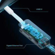 ADATTATORE DI RETE TP-LINK UE300C da USB-C 3.0 a Gigabit Ethernet con velocità di trasferimento dati fino a 1Gbps UE300C TP-LINK
