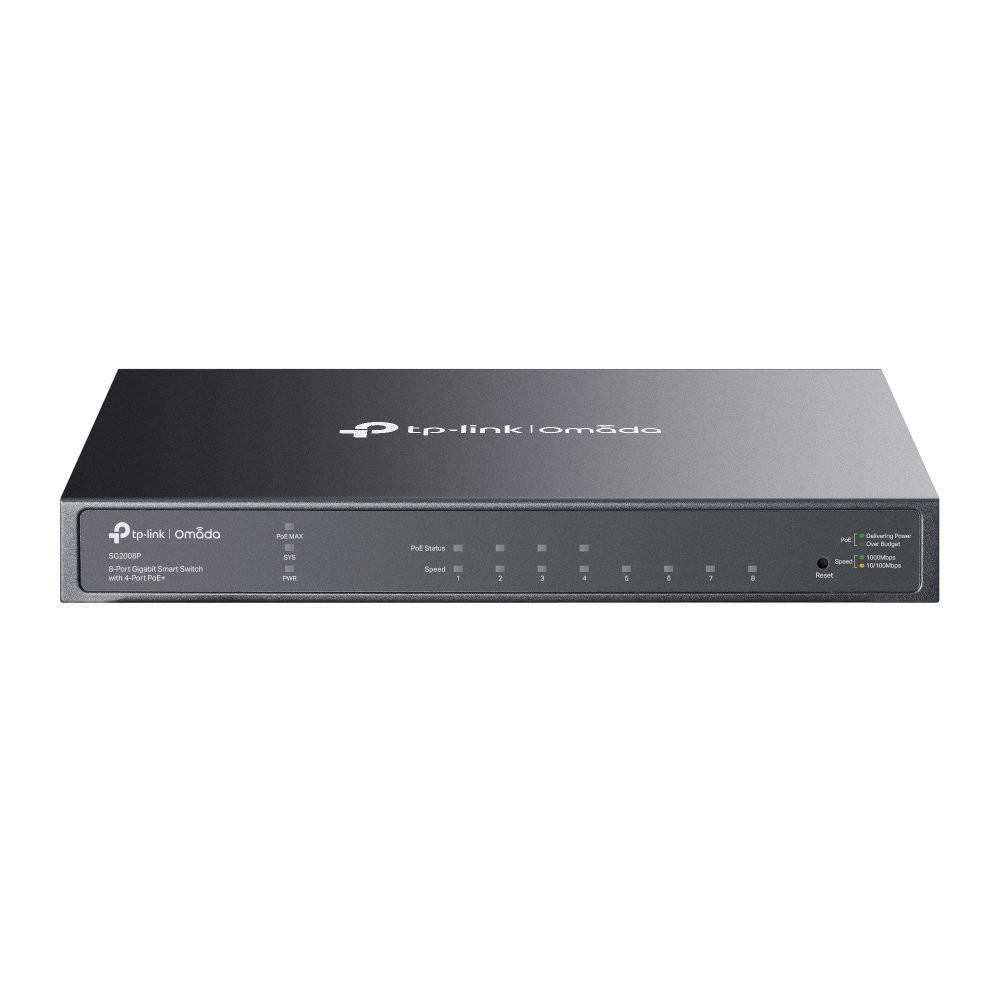 SWITCH TP-LINK SG2008P 8P 10/100/1000Mbps RJ45 di cui 4P POE+ 62W PoE Power, integrato con OMADA SDN SG2008P TP-LINK