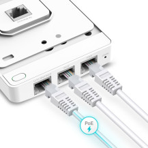 ACCESS POINT WIRELESS TP-LINK EAP615-Wall AX1800 Wall-Plate GIGABIT DUAL BAND WIFI6 4P GIGA RJ45, MU-MIMO,2ANT.INT OMADA SDN EAP
