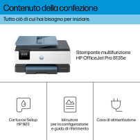 MULTIFUNZIONE HP CONSUMER OJ-8135e PRO A4 20/10PPM 225FF FAX ADF DUPLEX LAN USB WiFi 40Q47B HP