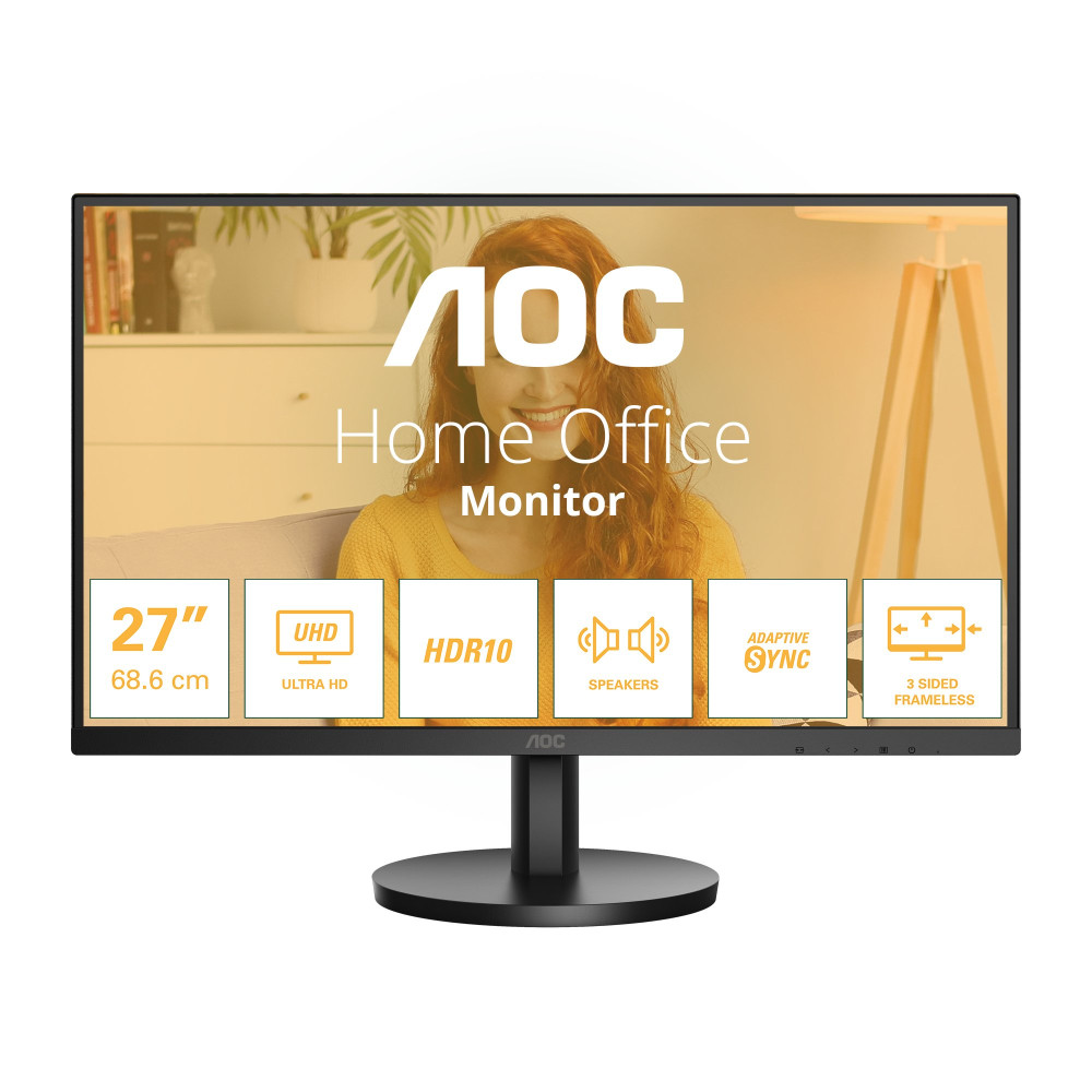 MONITOR AOC LED 27"Wide U27B3A IPS 3840x2160 4ms 300cd/mq 1.000:1 2x2W MM 2HDMI DP U27B3A AOC