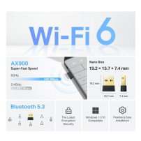 ADATTATORE WIRELESS TP-LINK Archer TX10UB Nano Wi-FI 6 AX900 Nano Dual Band Bluetooth 5.3 600Mbps a 5GHz+287Mbps a2.4GHz ANT INT