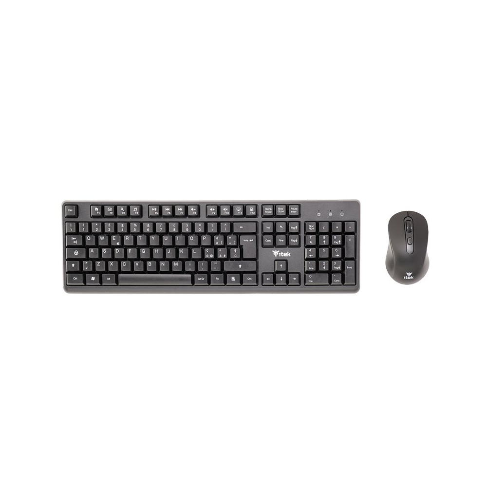 TASTIERA + MOUSE ITEK Wireless "DEC W01" - Mouse ottico 1600DPI, Tastiera membrana 105 tasti - ITKMDECW01 ITKMDECW01 ITEK