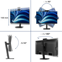 MONITOR PHILIPS LED 27" 27B2N3500JH/00 IPS 2560x1440 4ms 350cd/m²50.000.000:1 2x2W MM WEBCAM Pivot RegH 2HDMI DP USB-C docking 2