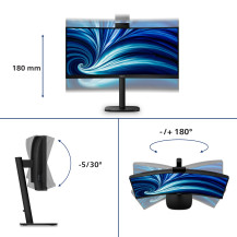MONITOR PHILIPS LED 34" 21:9 CURVED 34B2U3600CH/00 3440x1440 120Hz 4ms 300cd/m² 50.000.000:1 2x5W MM WEBCAM HDMI DP RJ45 USB-C 3