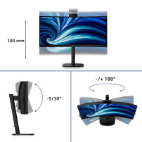 MONITOR PHILIPS LED 34" 21:9 CURVED 34B2U3600CH/00 3440x1440 120Hz 4ms 300cd/m² 50.000.000:1 2x5W MM WEBCAM HDMI DP RJ45 USB-C 3
