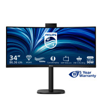 MONITOR PHILIPS LED 34" 21:9 CURVED 34B2U3600CH/00 3440x1440 120Hz 4ms 300cd/m² 50.000.000:1 2x5W MM WEBCAM HDMI DP RJ45 USB-C 3
