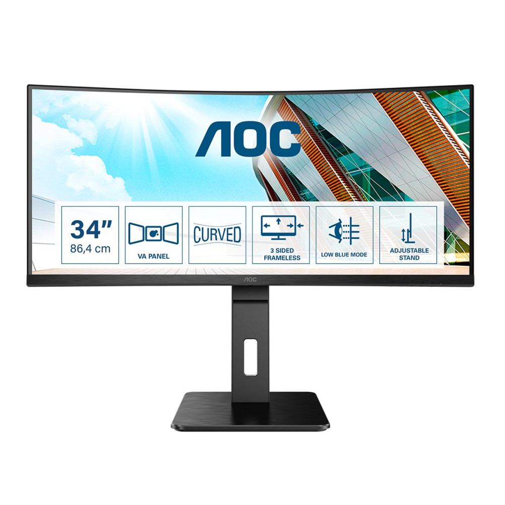 MONITOR AOC LED 34" Wide CURVED CU34P2A VA 3840x1440 1ms 300cd/mq 50.000.000:1 2x3W MM Reg.H 2HDMI DP CU34P2A AOC