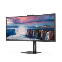 MONITOR AOC LED 34" Wide CURVED CU34V5CW/BK VA 3440x1440 4ms 300cd/mq 20.000.000:1 2x5W MM Reg.H WEBCAM HDMI DP USB-C Docking CU